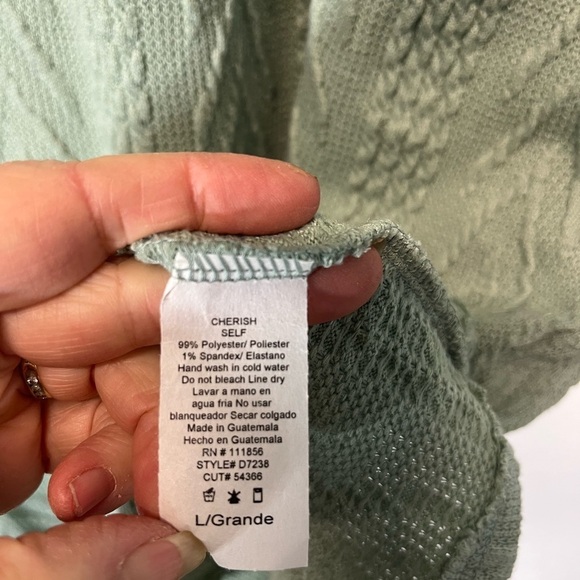 NWT Cherish Sweater Detailed Sage Cable Knit Look Sheath Dress Size Large - Picture 6 of 8